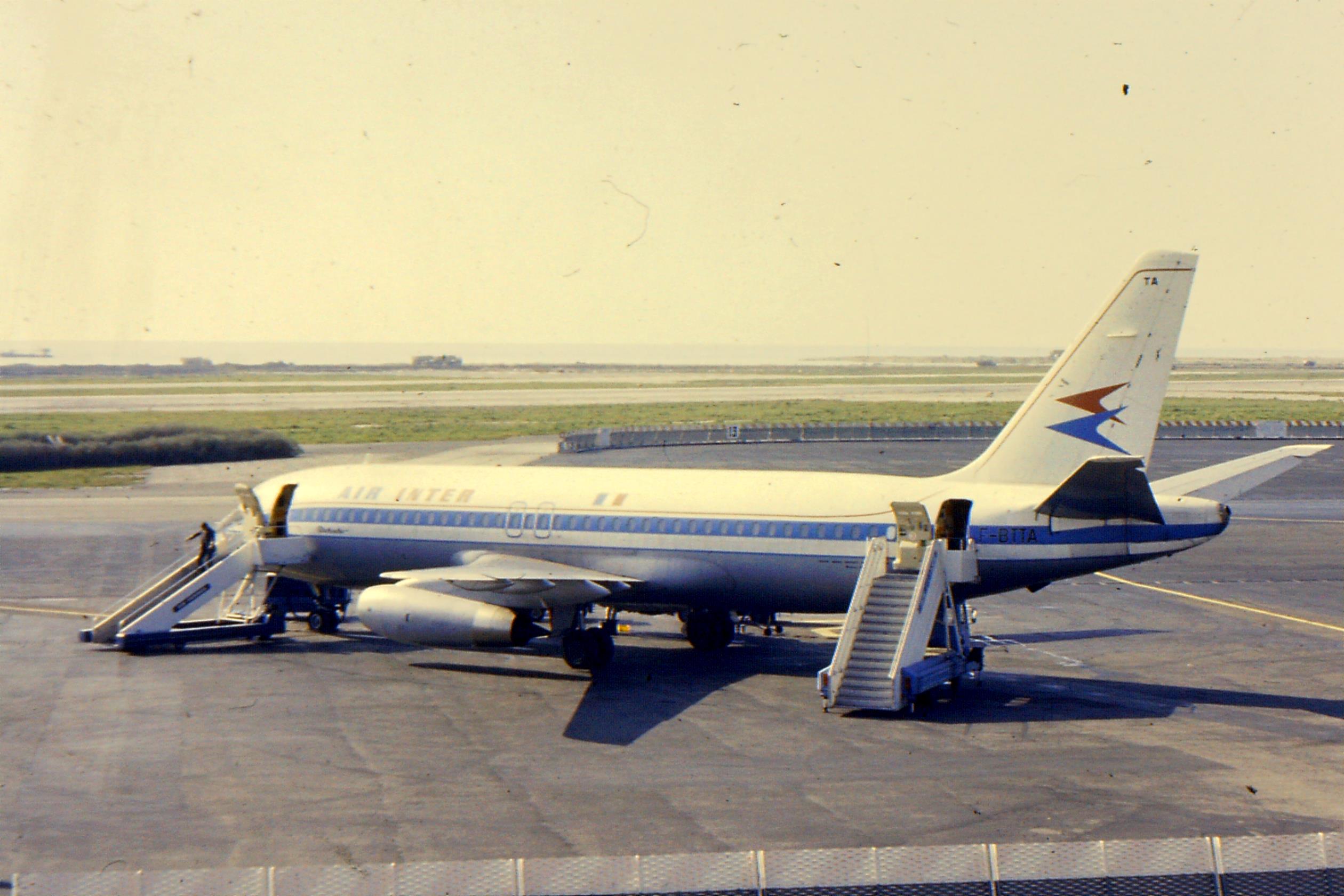 Dassault Mercure F-BTTA d’Air Inter à Nice en 1975