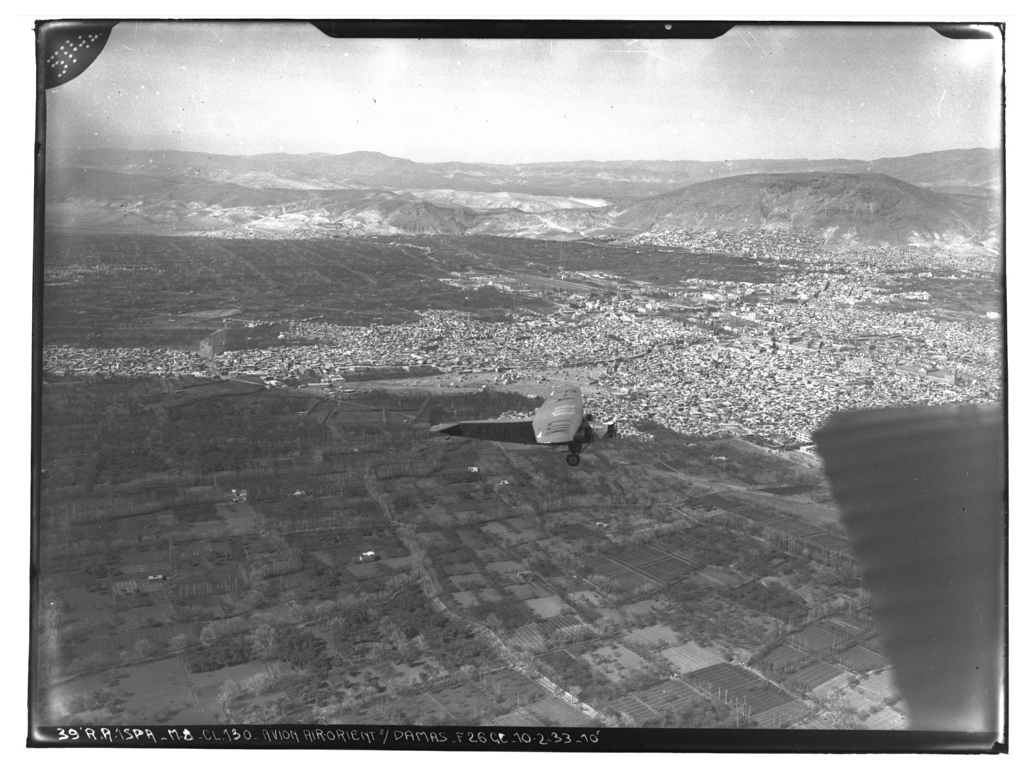 Fokker F.VIIb/3m d’Air Orient survolant Damas
