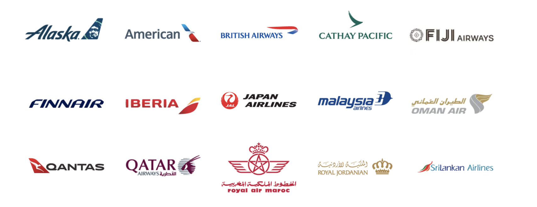 Logos des compagnies membres de oneworld