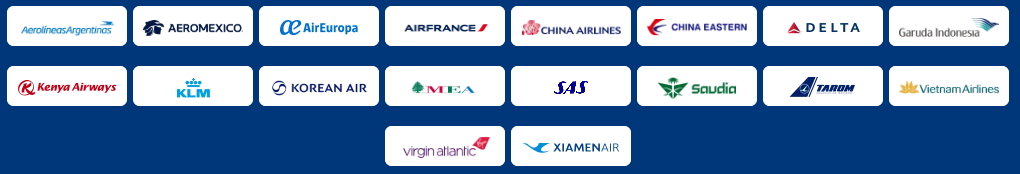 Logos des compagnies membres de SkyTeam
