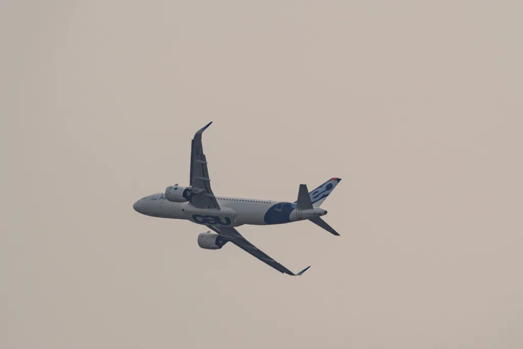 Airbus A320neo F-WNEO demonstration aircraft in flight