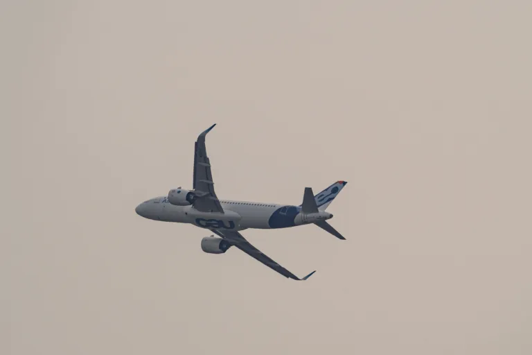 Airbus A320neo F-WNEO demonstration aircraft in flight