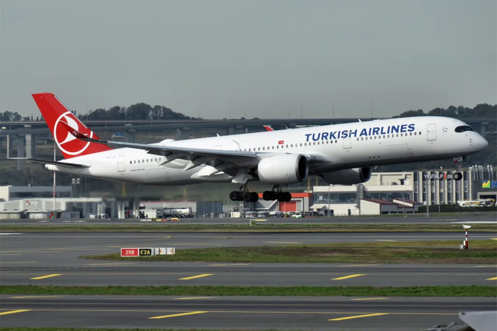Airbus A350 Turkish Airlines immatriculé TC-LGZ, photo d’archives