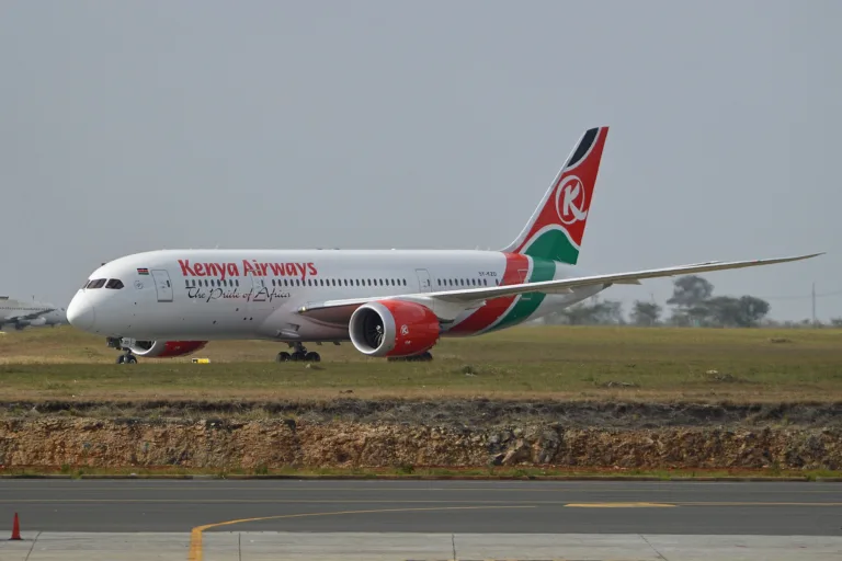 Kenya Airways Boeing 787-8 photographed in Nairobi in 2014, illustrative image with no established connection to the flight concerned