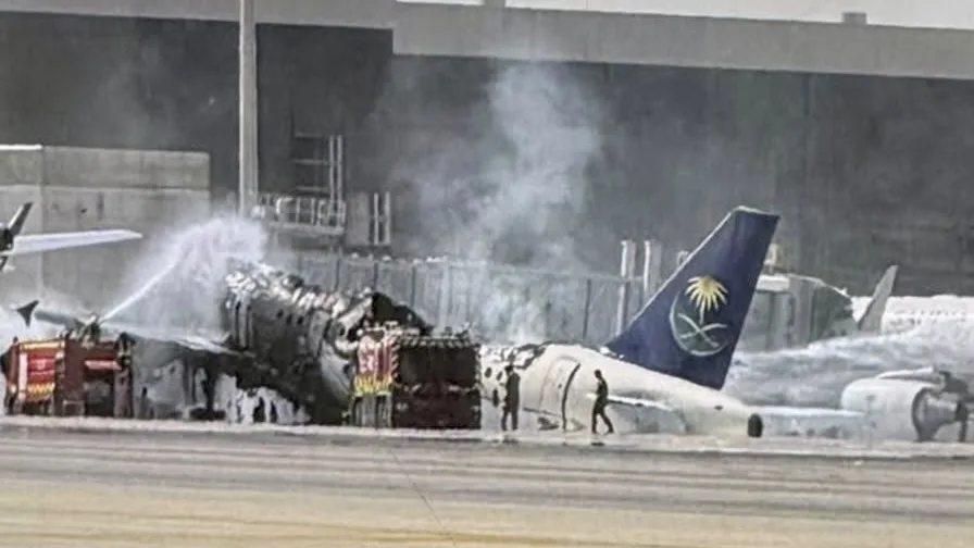 Saudia Aircraft Badly Damaged by Fire as Attacks Rock Riyadh Airport