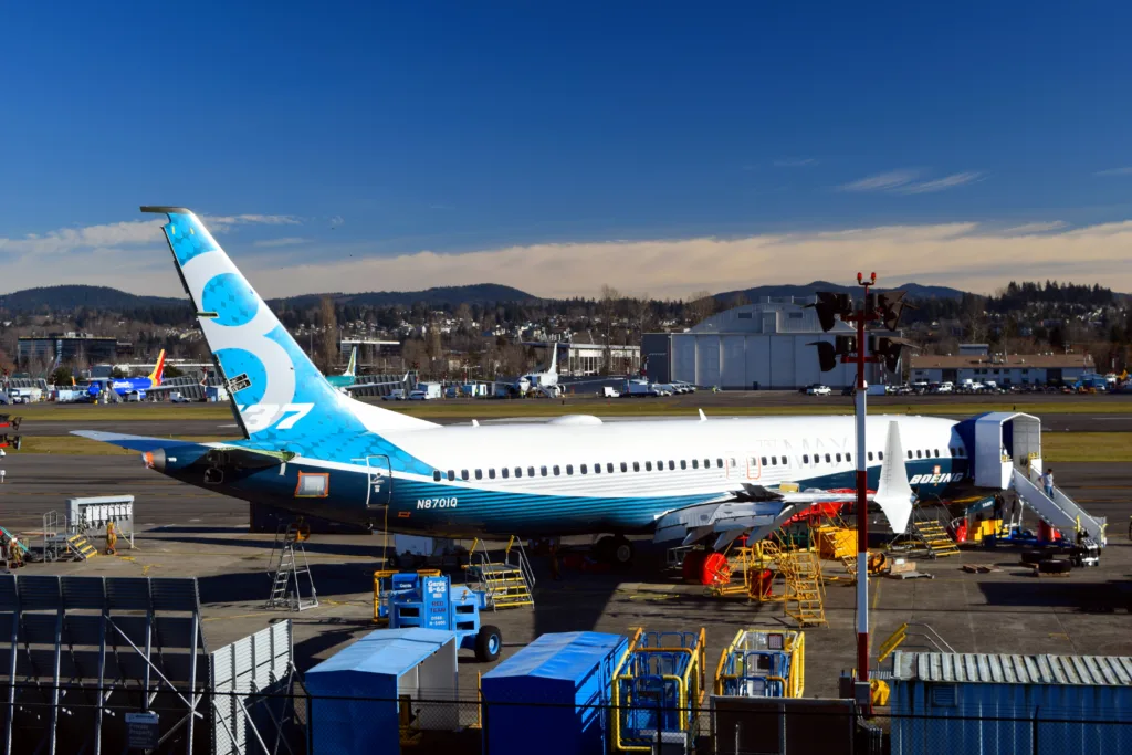 Boeing 737 MAX 8 N8701Q en livrée Boeing, photographié en 2017